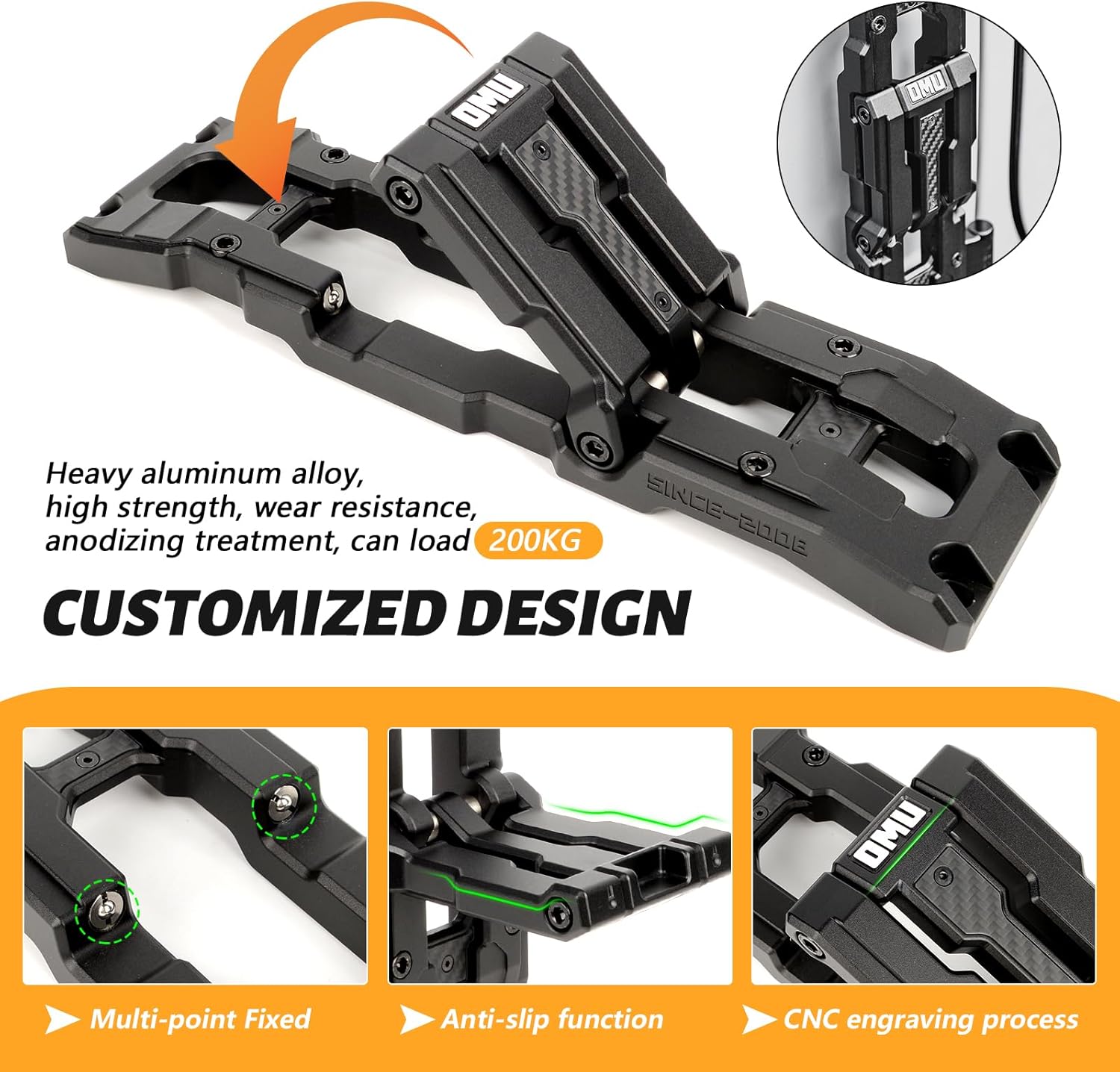 MAIKER Updated Aluminum Door Hinge Step Foot Pedal Side Ladder Compatible with 2007-2024 Jeep Wrangler JK JL & 2020-2024 Jeep Gladiator JT,1PCS