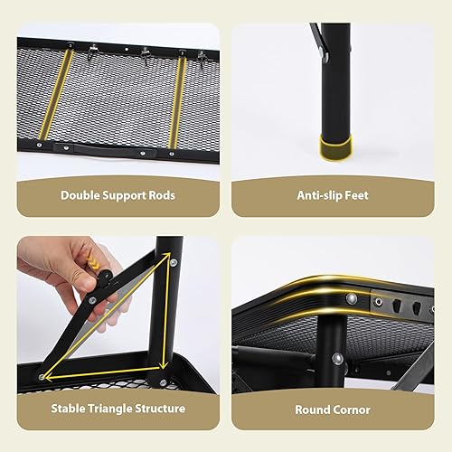 Miniatura 92 de REDCAMP Mesa plegable de 36 x 24 pulgadas para exteriores, mesa de parrilla ligera y portátil de aluminio de metal para exteriores con patas de Negro
