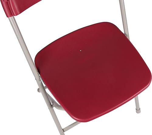 Miniatura 6 de BTEXPERT Juego de 8 sillas plegables de plástico para eventos de alta capacidad, con marco de acero, ligeras, para bodas, fiestas, color rojo