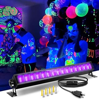 32W LED Black Lights, Blacklight Bar for Glow in The Dark Party, Black Lights for Bedroom, Halloween Birthday Decor & Blacklight Party, Posters, Body Paint, ect.