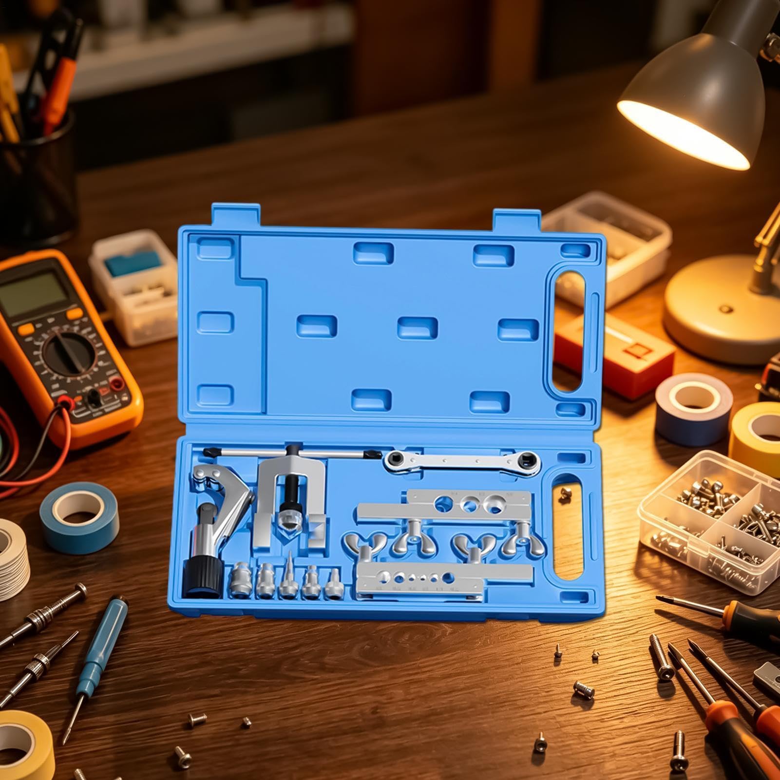 Herramienta Abocardadora De Línea De Freno Kit De Reparación De Tuberías | Kit De Abocardado Doble para Automóviles Camiones Sedanes Taller Hogar Garaje Industria y en Exteriores