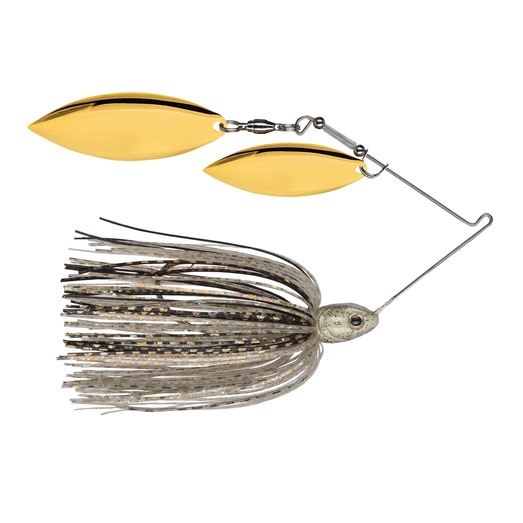 Strike King Tour Grade Spinnerbait Compact Fishing Lure, 1/2-Ounce, 4/0 Single Gamakatsu Hook, Weight Forward Head Design, Silver and Gold Willow Leaf Blades