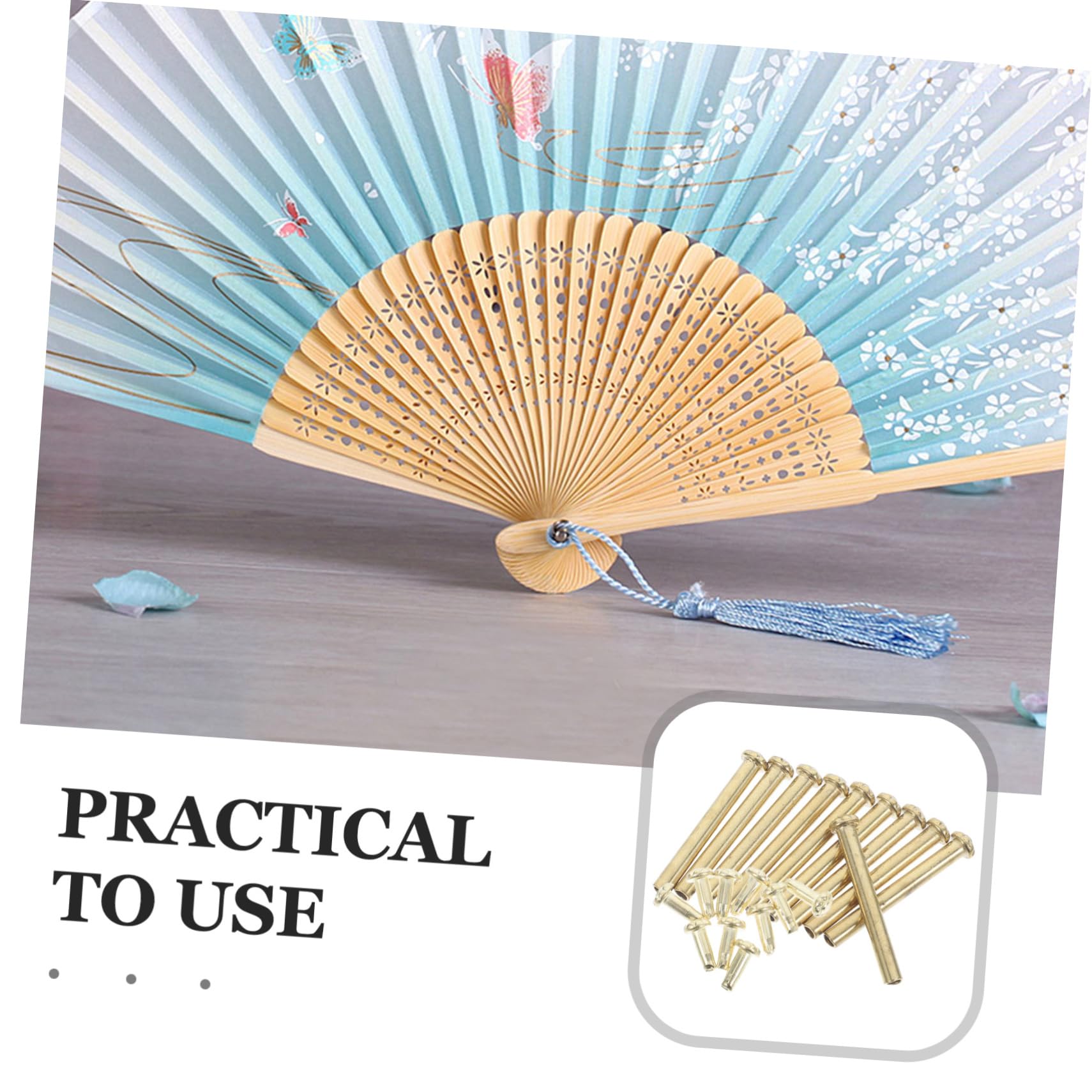 30 Juegos de Abanico Kit de reparación de Ventilador Plegable Cierre de Abanico Plegable Remaches Remache del Eje del Ventilador Plegable Remache de Eje de Acero Inoxidable Cabilock