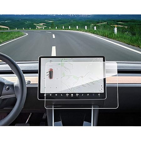 Model 3 Center Screen Protector Model 3 Model Y 15" Center Control Touchscreen Car Navigation Touch Screen Protector Tempered Glass 9H Anti-Scratch and Shock Resistant for Model 3 Screen Protector