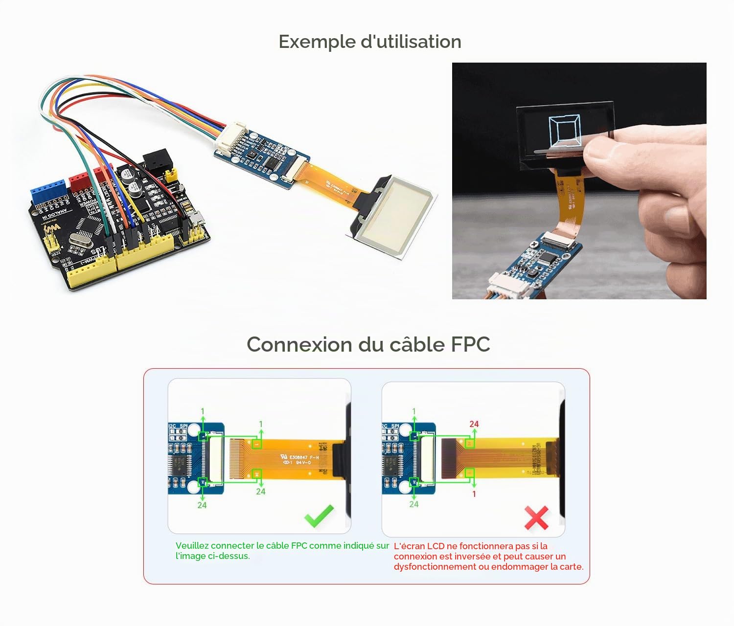 Waveshare 1.51inch Transparent OLED 128x64 Resolution Light Blue Color Display Compatible with Raspberry Pi SPI/I2C Interfaces