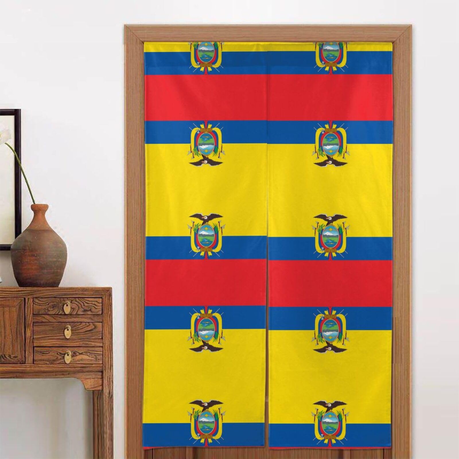 CNTDBU Flag of Ecuador Door Curtain 34x56 Inch-Room Divider Panel for Privacy, Entryway Screen for Kitchen Bedroom