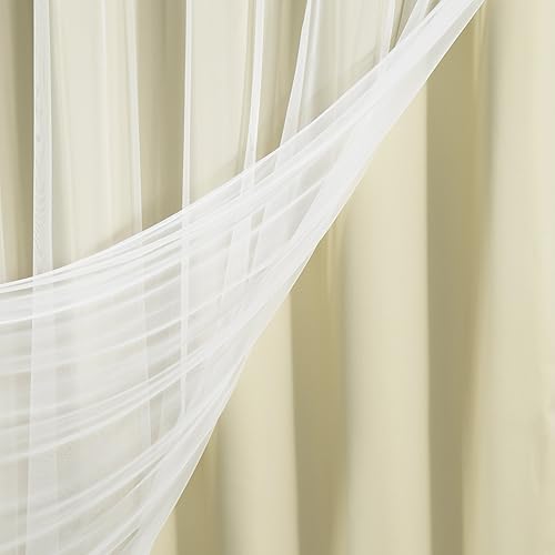 Miniatura 7 de Best Home Fashion - Juego de 4 cortinas para combinar, de encaje y opacas, con ojales de bronce envejecido, 1.32 m de ancho x 2.13 m de largo, juego