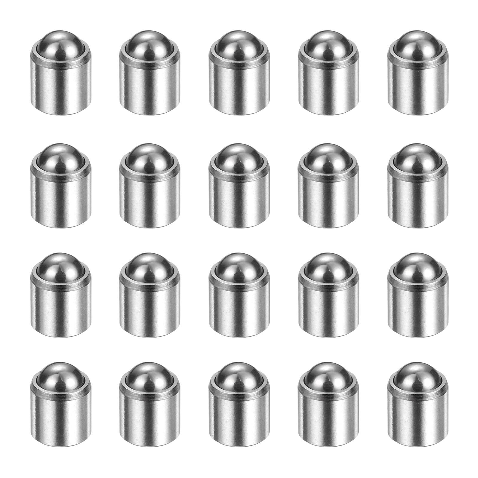 sourcing map 20pcs Ball Point Spring Plungers 5x5mm 15N Elasticity Stainless Steel No Step Positioning Beads Ball Catch Latch for Door Cupboard Mechanical Devices Clamps Furniture