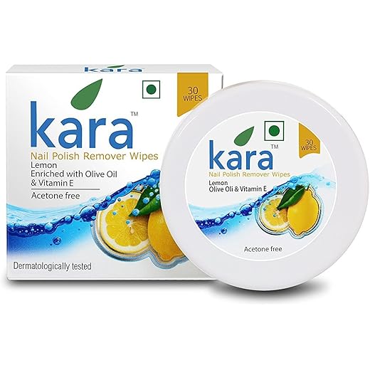 Kara Wipes Nail Polish Remover Lemon 30 Pulls x 2