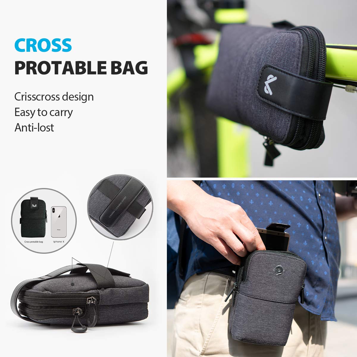 VSGO VS-A3E Warp-up Kamera Reinigungskit Tragbare Tasche Luftgebläse Objektiv Reinigung Stift Spray Baumwolltupfer Tuch für Kameralinse Optisches optisches Telefon