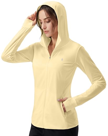 Soothfeel Women's UPF 50+ Sun Protection Hoodie Jacket Lightweight Long Sleeve Sun Shirt for Women with Pocket Hiking Outdoor