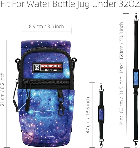 Miniatura 76 de NATURE PIONEOR Water Bottle Holder with Strap,Water Bottle Carrier Bag Sling Sleeve with Adjustable Shoulder Strap & Handle and Large Phone Pocket