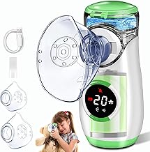 Inhaler with Digital Display, Inhaler Device for Adults and Children, Inhaler Nebuliser with Face Mask & Mouthpiece, Ultralight Small, Easy to Carry