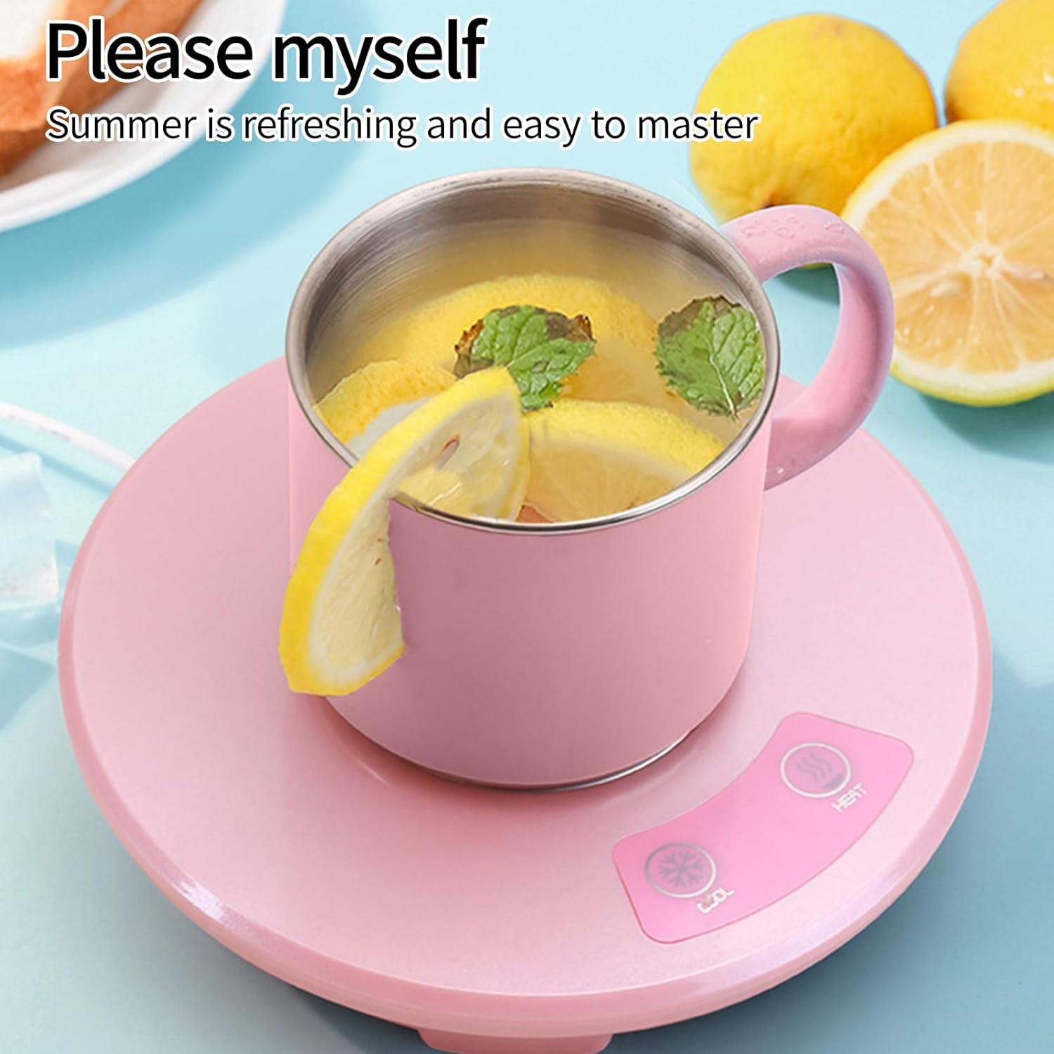 Desk Cup Warmer with Hot Cool Temperature Electric Beverage Drink for Heating Coffee Milk Hot Chocolate Coffee