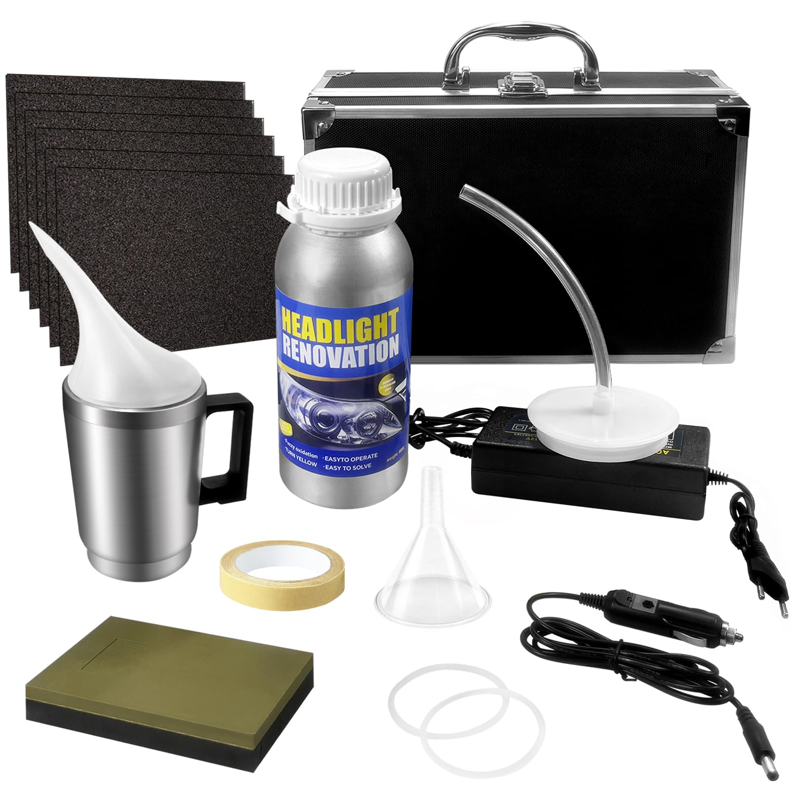 Renovateur Phare,Renovateur Phare Voiture 800G,Kit Renovation Phare Voiture,Kit Polissage Phare Voiture,Kit Restauration Phare de Voiture pour Oxydation/Jauni/Rayures/Flou