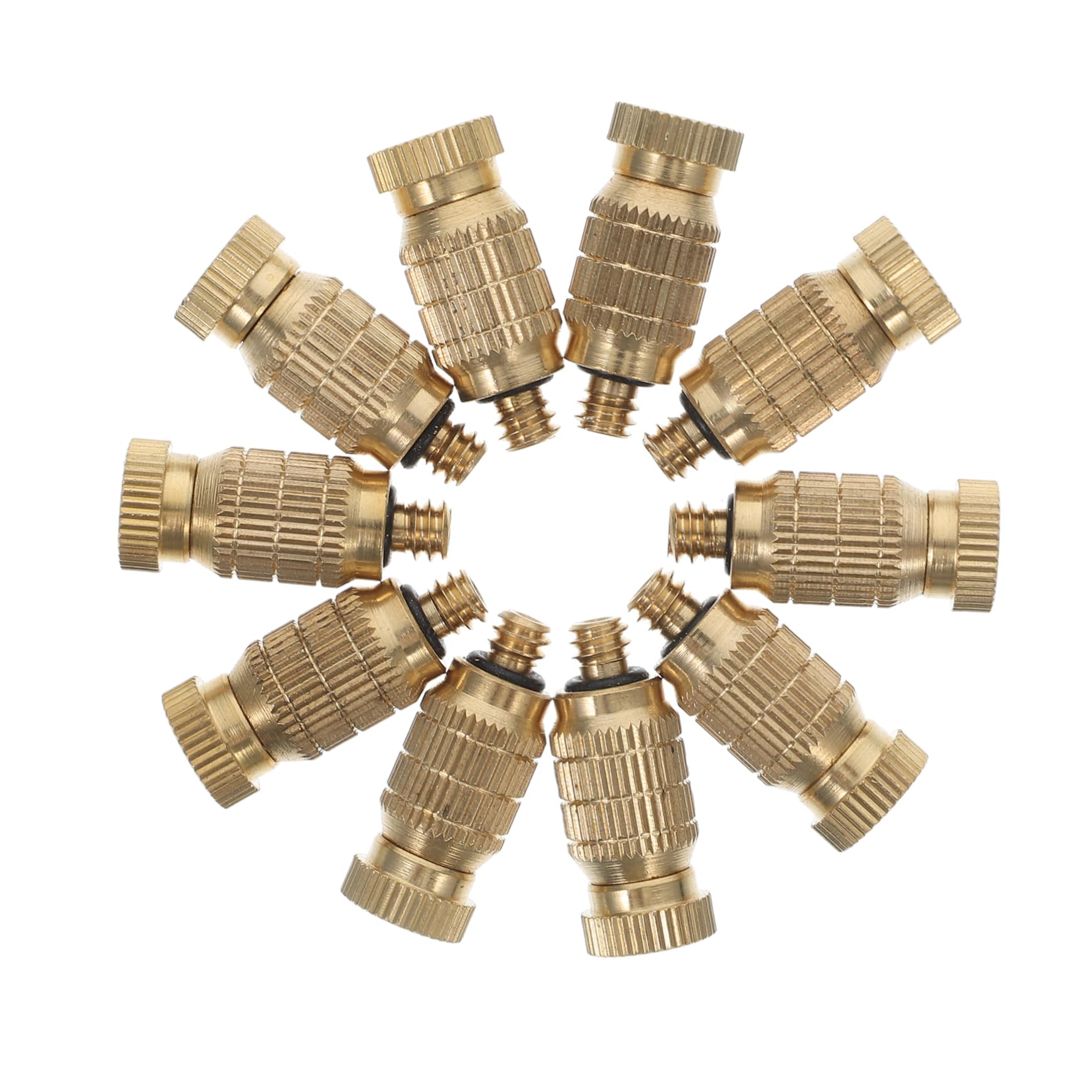 Kisangel 10pcs Brass High Pressure Misting Nozzles Garden Sprayer Nozzle Kit for Outdoor Misting System