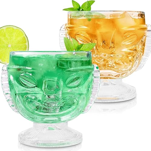 Miniatura 8 de Gusnilo Tiki - Vasos Tiki Cups de cóctel de 17 onzas, copas de vino, juego de copas de cóctel, Tiki Bar 16.9 fl oz para el hogar, bar, fiesta,