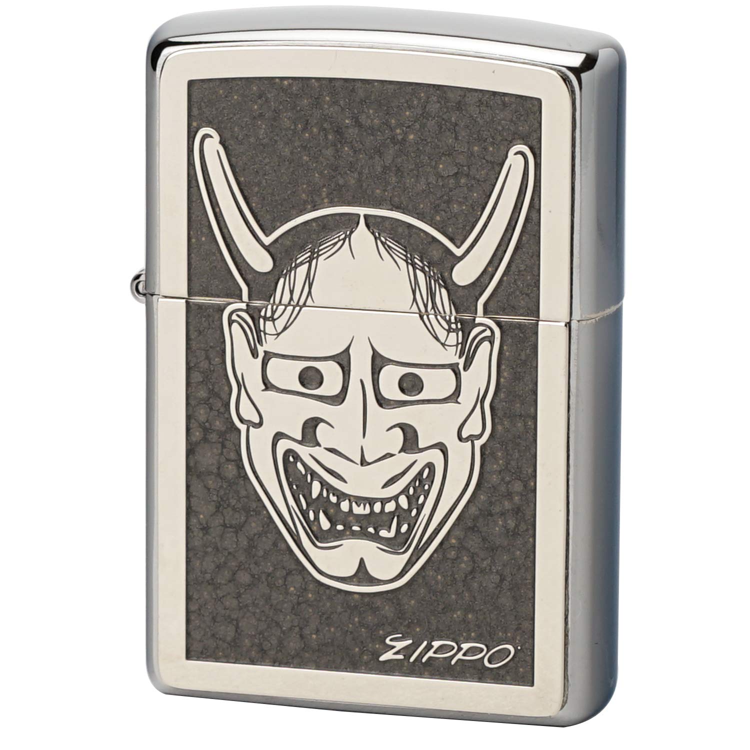 Amazon.co.jp: ZIPPO(ジッポ) ライター 和柄 能面 ロゴ グレー メタル