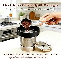 Vista 3 de Kit de recarga reutilizable de K Cup: cuchara de café de metal y relleno de café de aluminio, diseñado para llenar café en cápsulas K 1.0/2.0