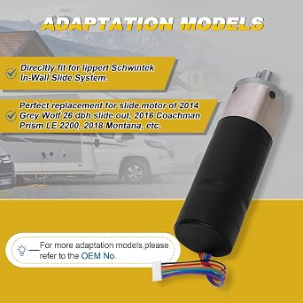 236575, RV in-Wall Slide-Out Motor Compatible with Lippert Schwintek in-Wall Slide System, IG-42 10mm Motor Assembly, Slide Motor for Travel Trailer and Camper | 300:1 High Torque Gear Ratio, 12V