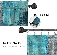 Vista 3 de Juego de 3 cortinas de cocina con diseño de estampado abstracto para ventana de cocina moderna