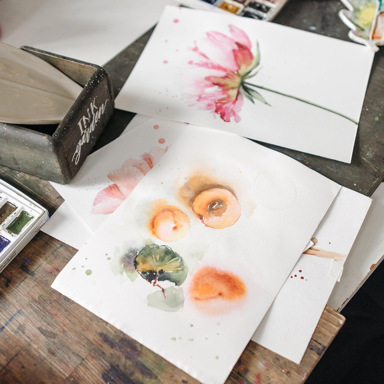 Bloc de papier aquarelle 300 g/m², A5, 30 feuilles de papier aquarelle pressé à froid pour artistes, étudiants, art, peinture, dessin, techniques mixtes