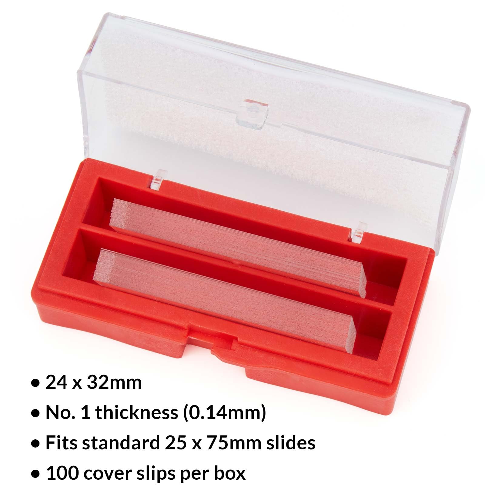 Globe Scientific Microscope Slide Cover Glass, 1408-10-100, Rectangle 24x32mm, White Glass, No.1 (0.13-0.16mm) Thick, 100pcs/Box, 1000pcs/Case