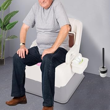 Bedside Commodes Chair, 220.46Lbs Capacity Bedside Toilet Portable Adult Potty Toilet Chair Non-Slip Fully Enclosed Commode Toilet Heavy Duty Moveable Commodes for Home Use Nursing Centers