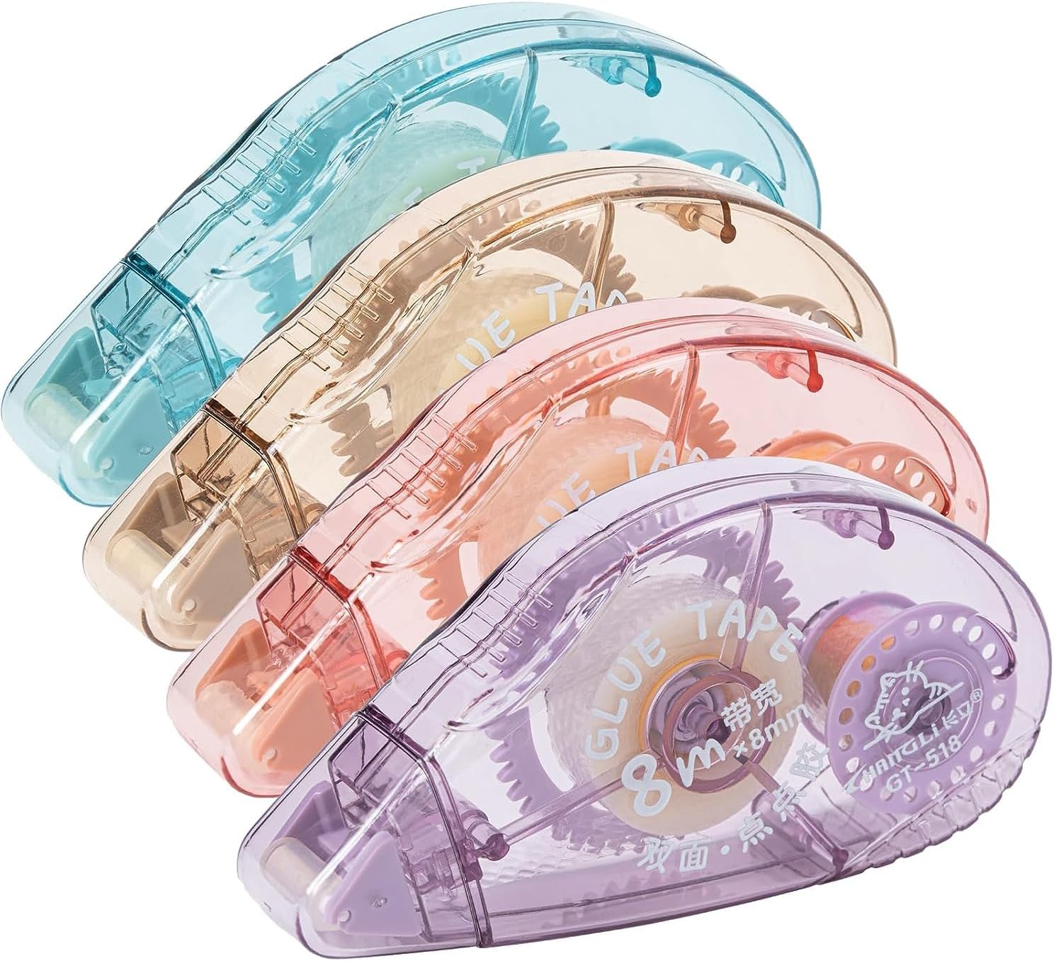 Lonimia 4 Pack Double Sided Tape Roller, Adhesive Scrapbooking Glue Tape, Dispenser Runner For Crafts And Arts Projects, Photo