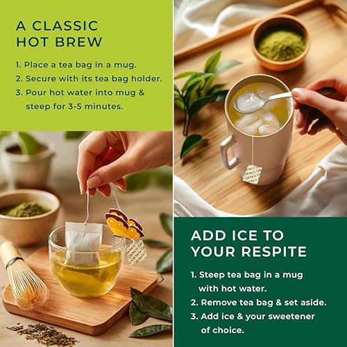 Miniatura 7 de Gya Tea Co Bolsas de té verde Matcha (20 bolsas)  Té suave con alto contenido de cafeína fresco y sedoso para refrescar la mañana y salud digestiva