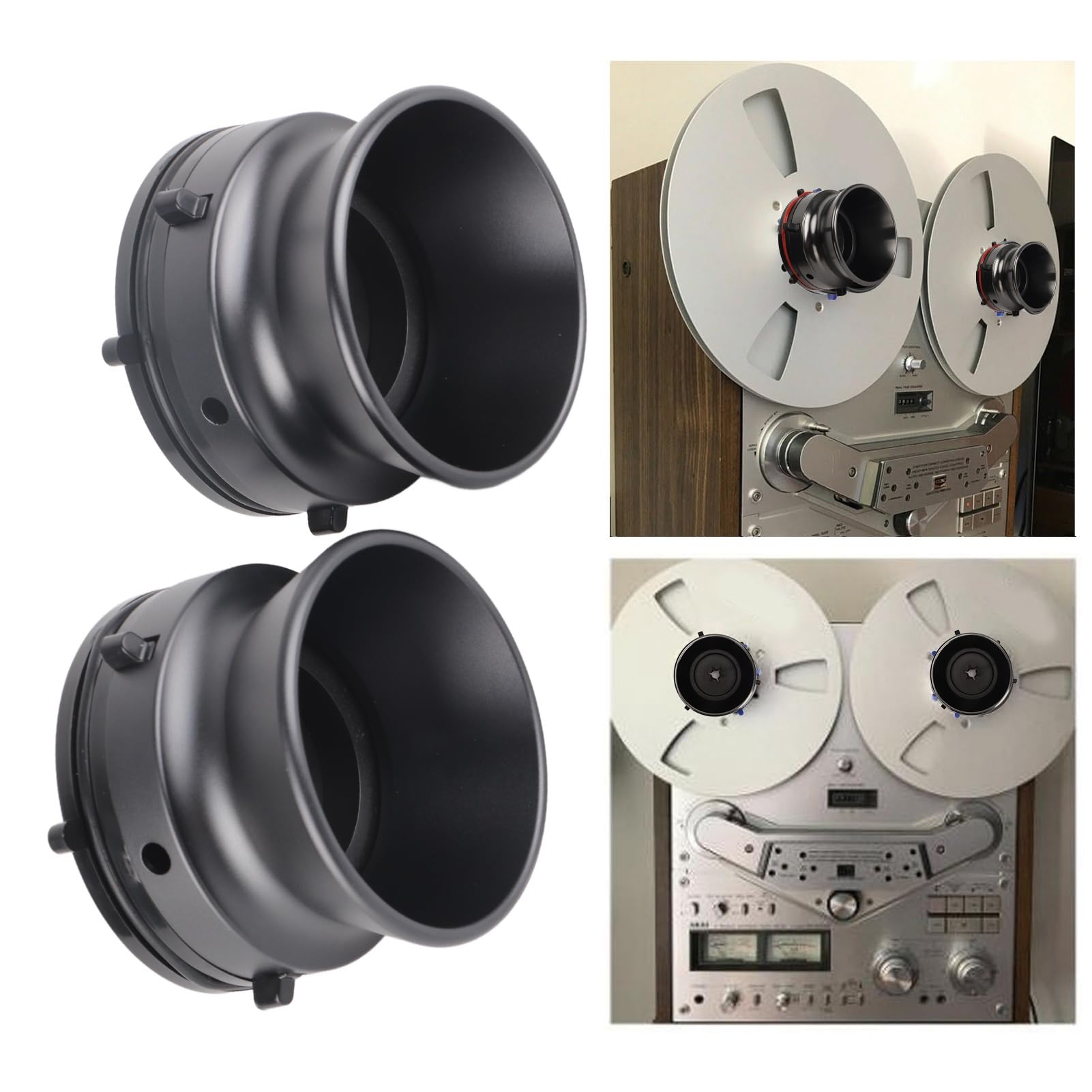 1 par de Adaptadores de Buje Nab para Studer para Akai para , Abridor de 10 Pulgadas de Aleación de Aluminio Vacía para Carrete Pequeño, Carrete de Cinta para Grabadora (Gris)