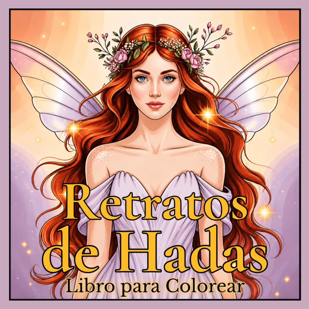 Libro para Colorear Retratos de Hadas: 50 Encantadoras Páginas para Colorear con Chicas de Fantasía, Coronas Florales y Retratos Mágicos para Adultos y Adolescentes (Colección de Retratos)