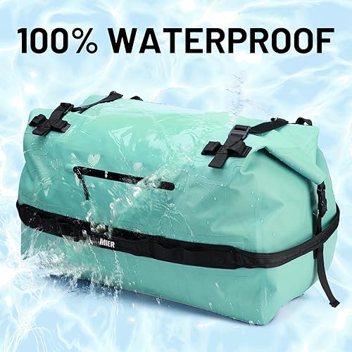 Miniatura 2 de MIER Bolsa de lona impermeable grande con parte superior enrollable para kayak, rafting, canotaje, natación, campamento, viajes, gimnasio, playa,