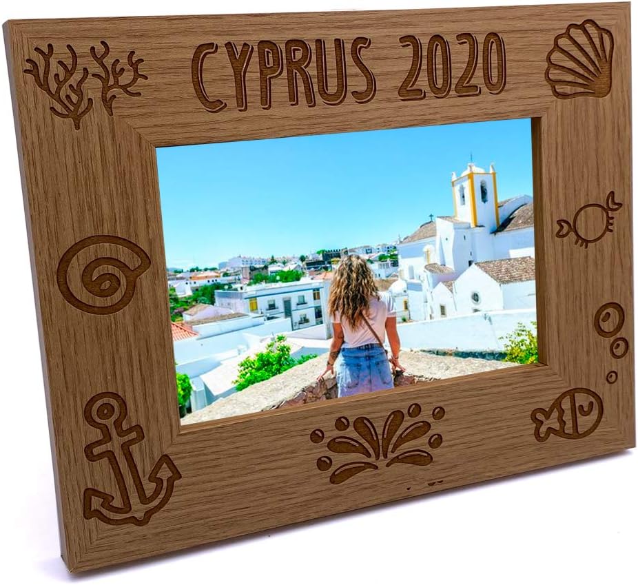 Personalised Beach Themed Holiday Landscape Wooden Photo Frame Gift (8 x 10 Inch)