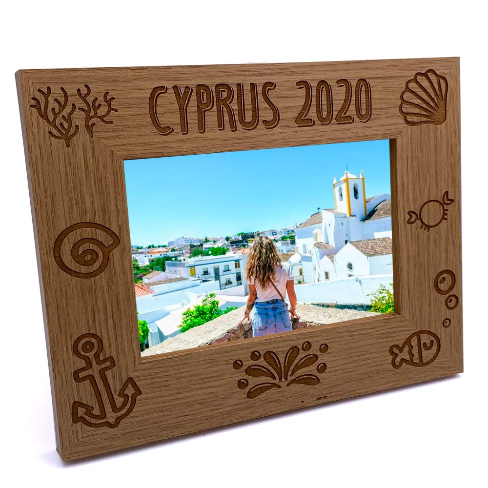 Personalised Beach Themed Holiday Landscape Wooden Photo Frame Gift (8 x 10 Inch)
