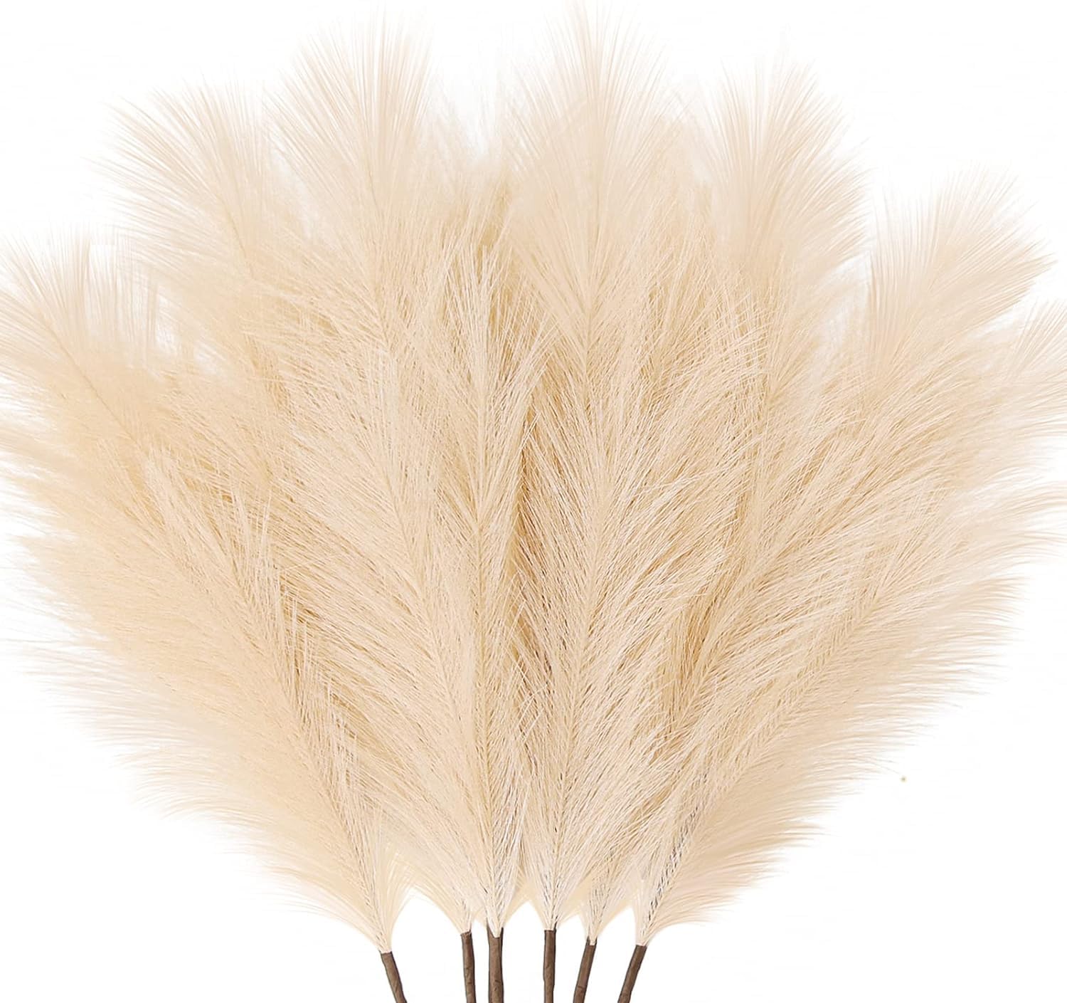 ZIFTY Boho Decor 7-Pcs 38"/3.1FT Faux Pampas Grass Large Tall Fluffy Artificial Fake Flower Bulrush Reed Grass for Vase Filler Farmhouse Home Wedding Decorations (Beige)