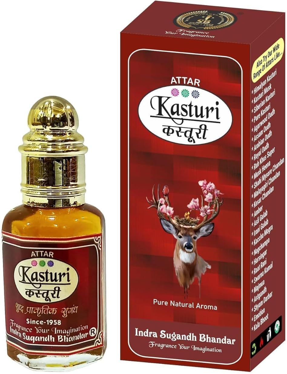 RI Kasturi Attar For Men|Women Real Kasturi With Kasturi Days Combination 24 Hours Long Lasting Musky Fragrance,Oil | 12Ml Rollon Pack