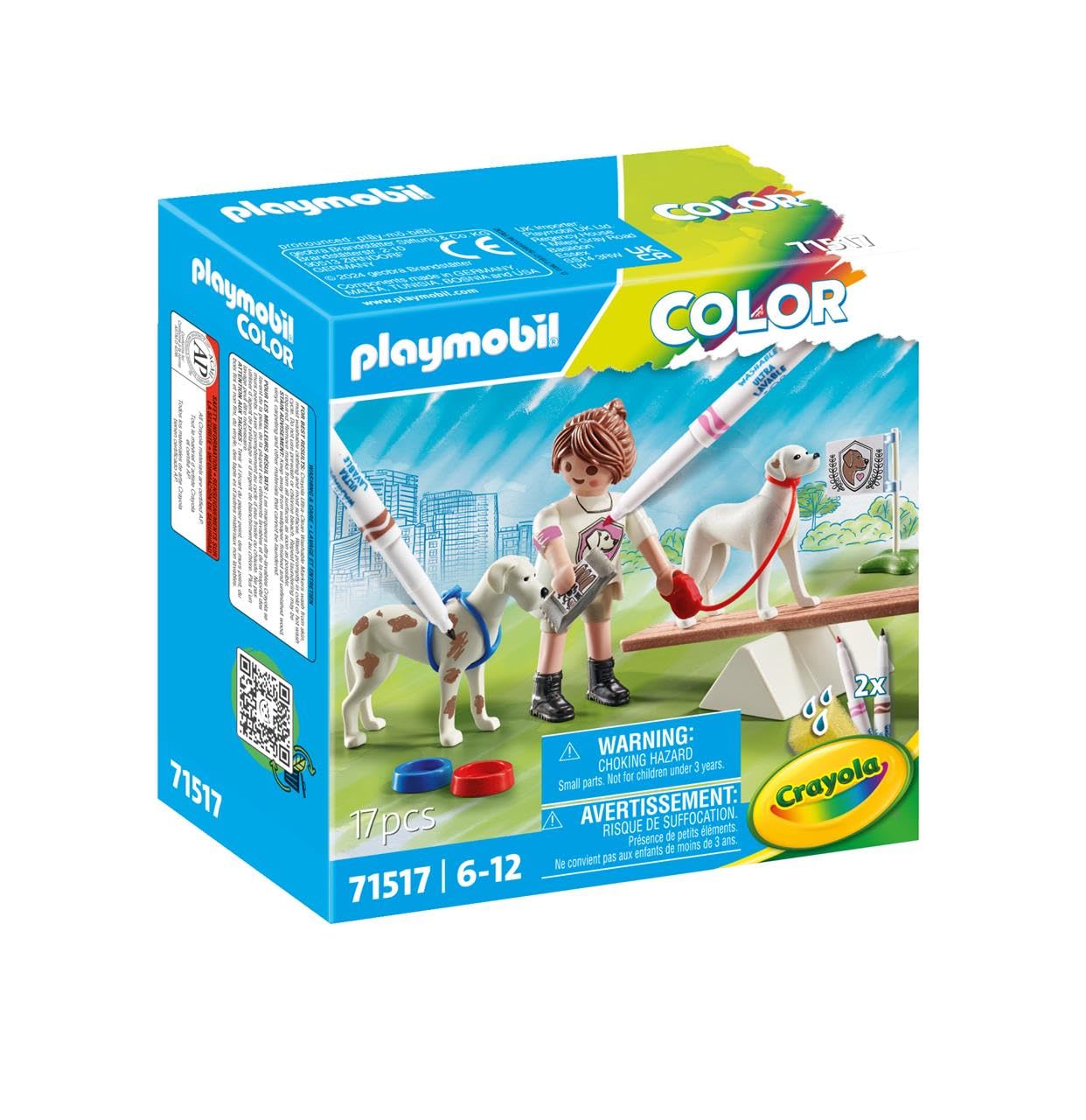 Playmobil Color Dog Training - Customisable Trainer & Dog Figures with Accessories, Creative Colour‑In Play Toy for Kids Ages 5+