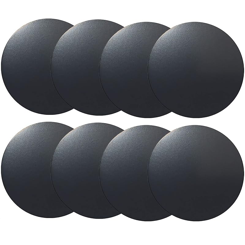 Kit de placas metálicas redondas para suporte magnético de celular, pretas, adesivo 3M, 40 mm, 8 unidades