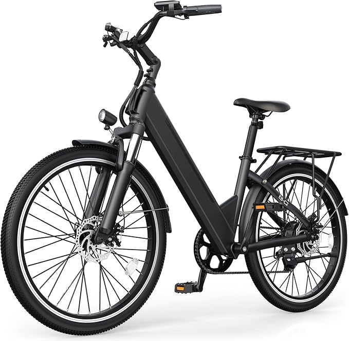 Electric Bike for Adults,26" Step-Thru EBike with 1000W Peak Motor,50 Miles 20MPH Adult Electric Bicycles with 48V Internal Removable Battery, Adjustable Stem,7 Speed,UL 2849 Certified