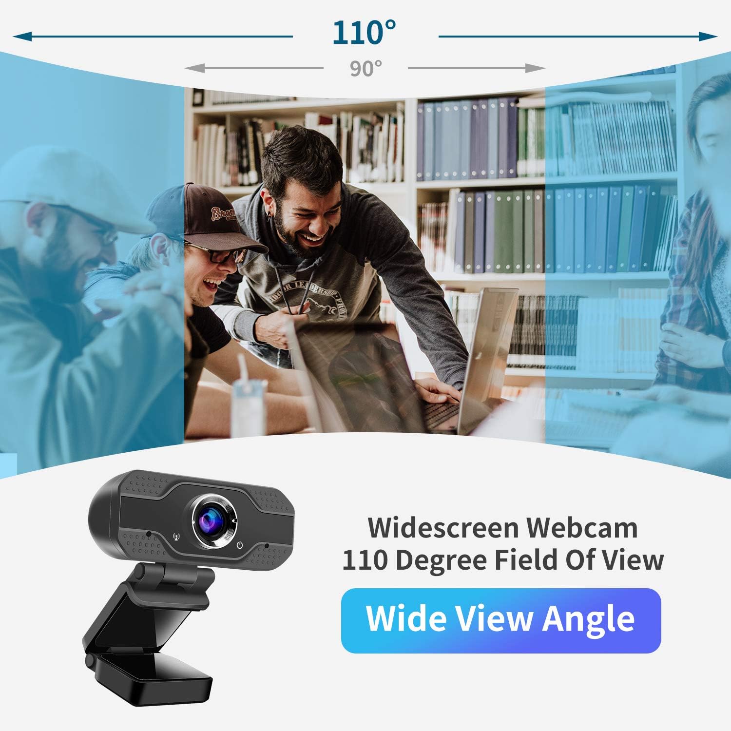 1080P Webcam with Microphone Web Camera for Computer,USB Webcam Video Camera for PC Laptop Plug and Play Streaming Cameras with Tripod for Conference Learning Video Calling