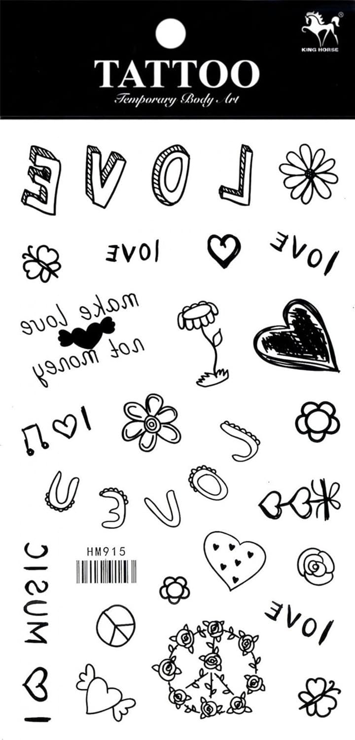 Grashine long last temporary tattoos Different designs for