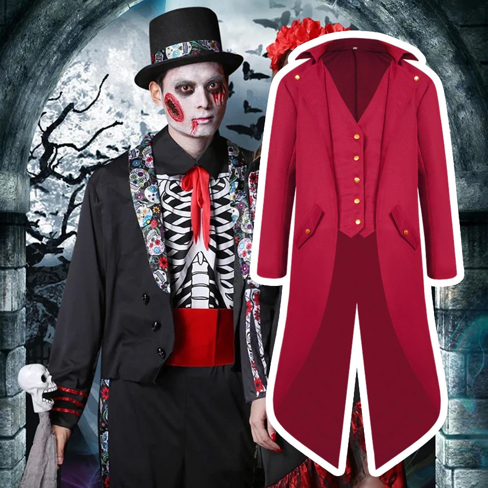 Queue Pie Victorienne pour Hommes, Robe Vampire Gothique médiévale, Costume d'halloween pour Les séances Photo, Le Spectacle d'anime et Le défilé Moen boîte Nuit