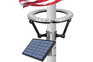 Brighter Solar Flag Pole Light with 32 LEDs for 2-6" Diameter Flag Poles