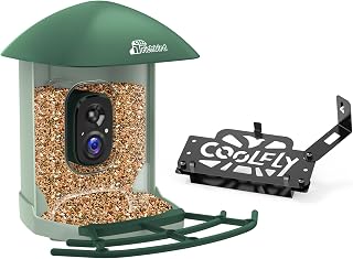 Smart Bird Feeder with Camera and Seed Guard, Solar Powered, 2.5K HD