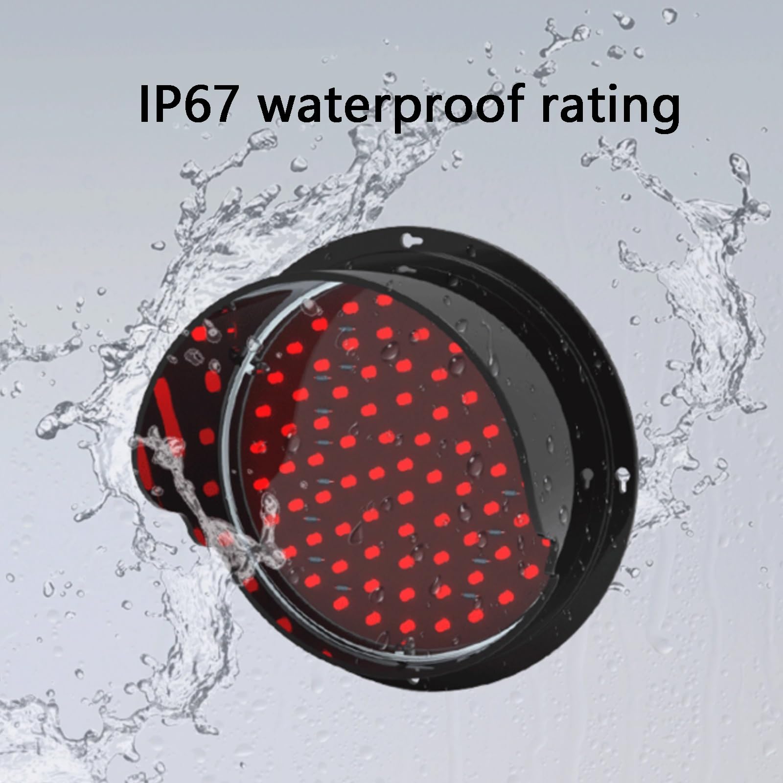 Monochrome Traffic Light, Stop Light Lamp, Industrial LED Traffic Stop Lamp, Outdoor Waterproof, Suitable for Docks, Road Corners (10cm/4in)(Red,10cm/4in)