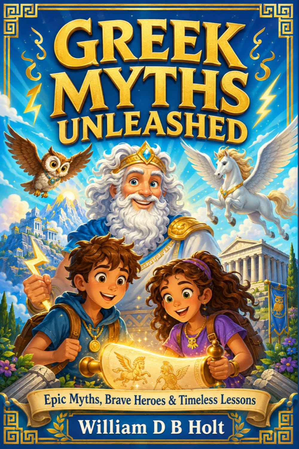Greek Myths Unleashed: Explore Heroic Ancient Greece with Fun Engaging Myths Boosting Your Reading Skills and Learning Timeless Life Lessons