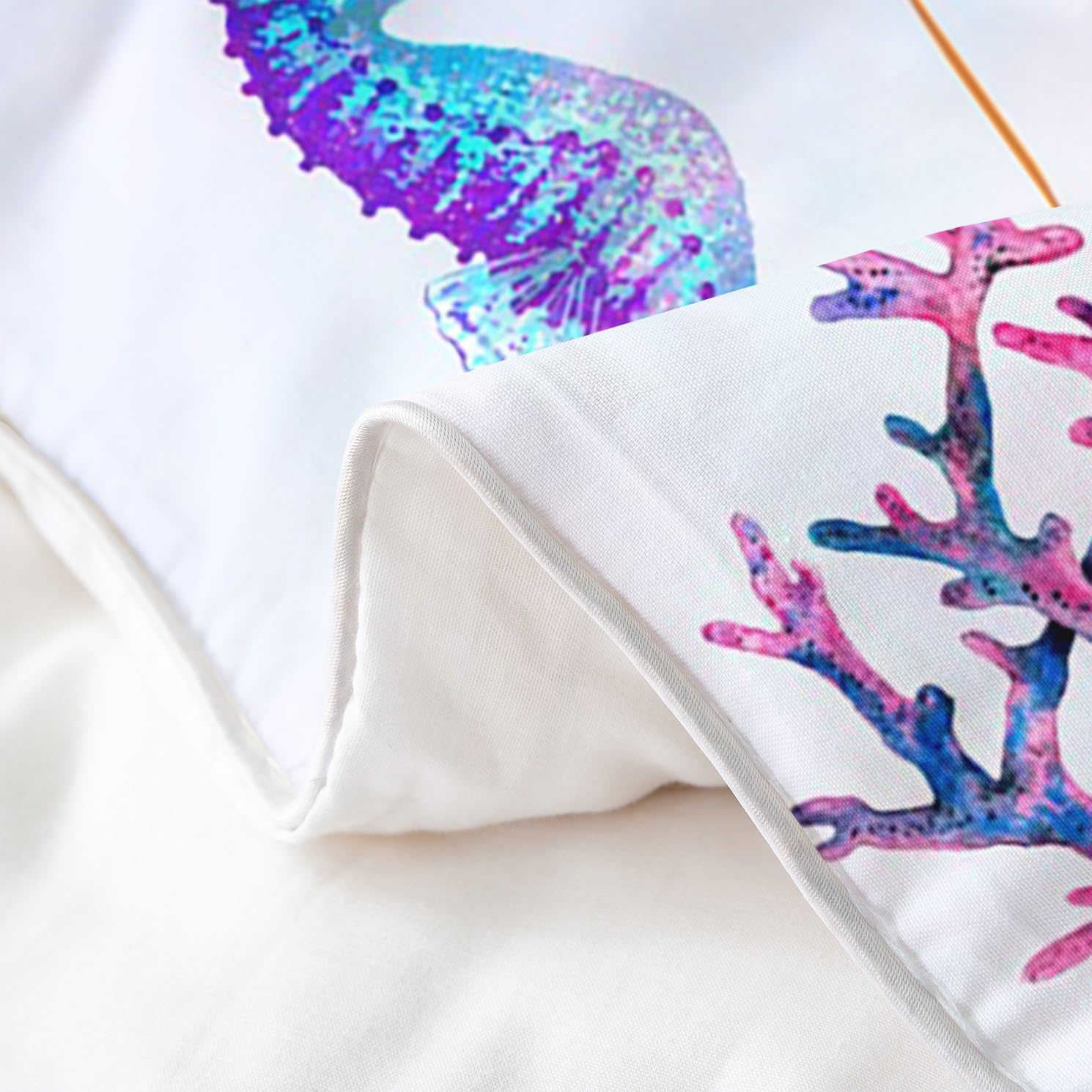 Set Biancheria Da Letto Bimbi Con Tartarughe Marine - Piumino E Federe, Rosa, Tema Spiaggia
