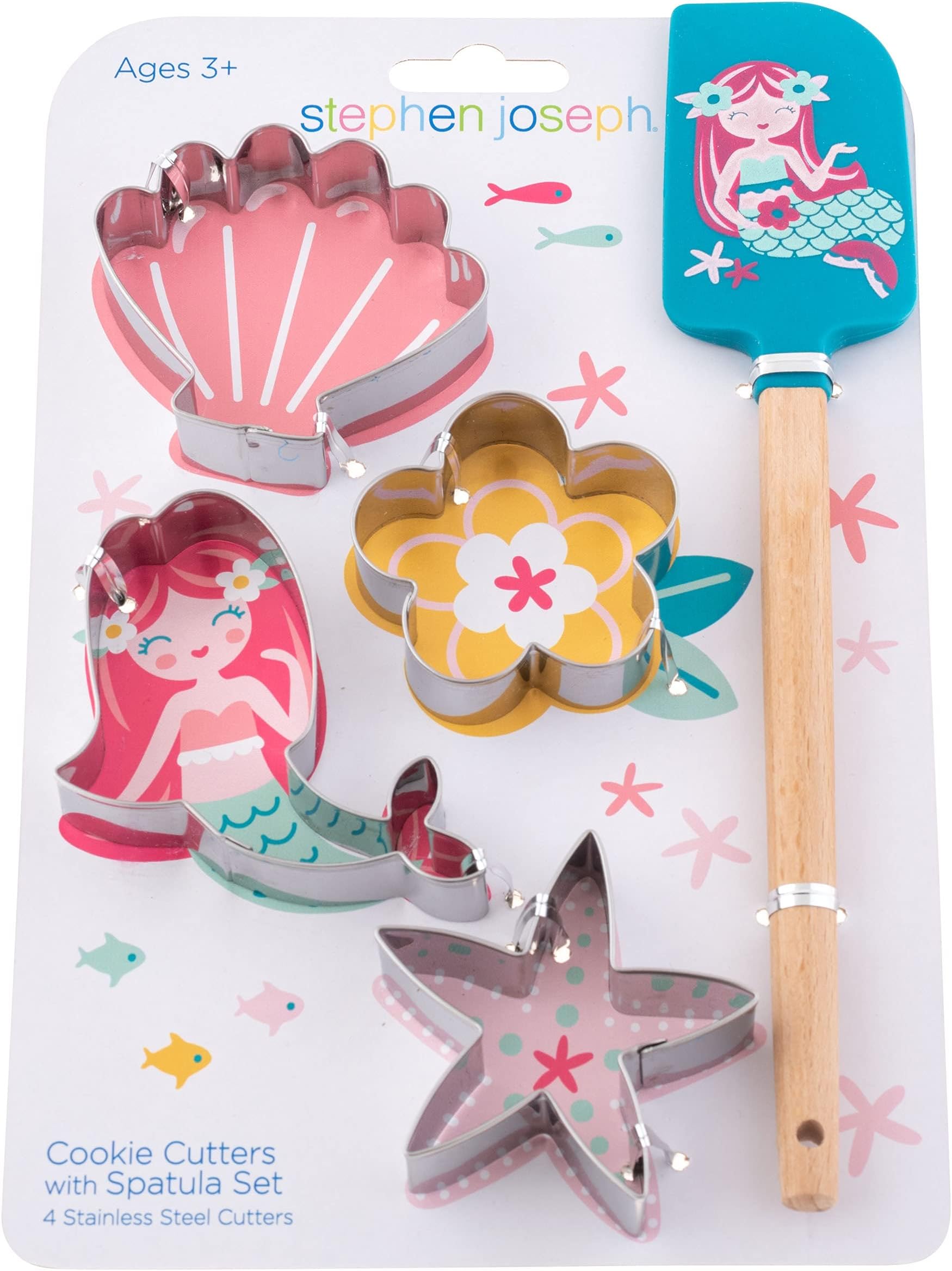 Stephen Joseph, Kids Cooking Cookie Set, Kids Toddler Cookie Cutter and Spatula, Mermaid