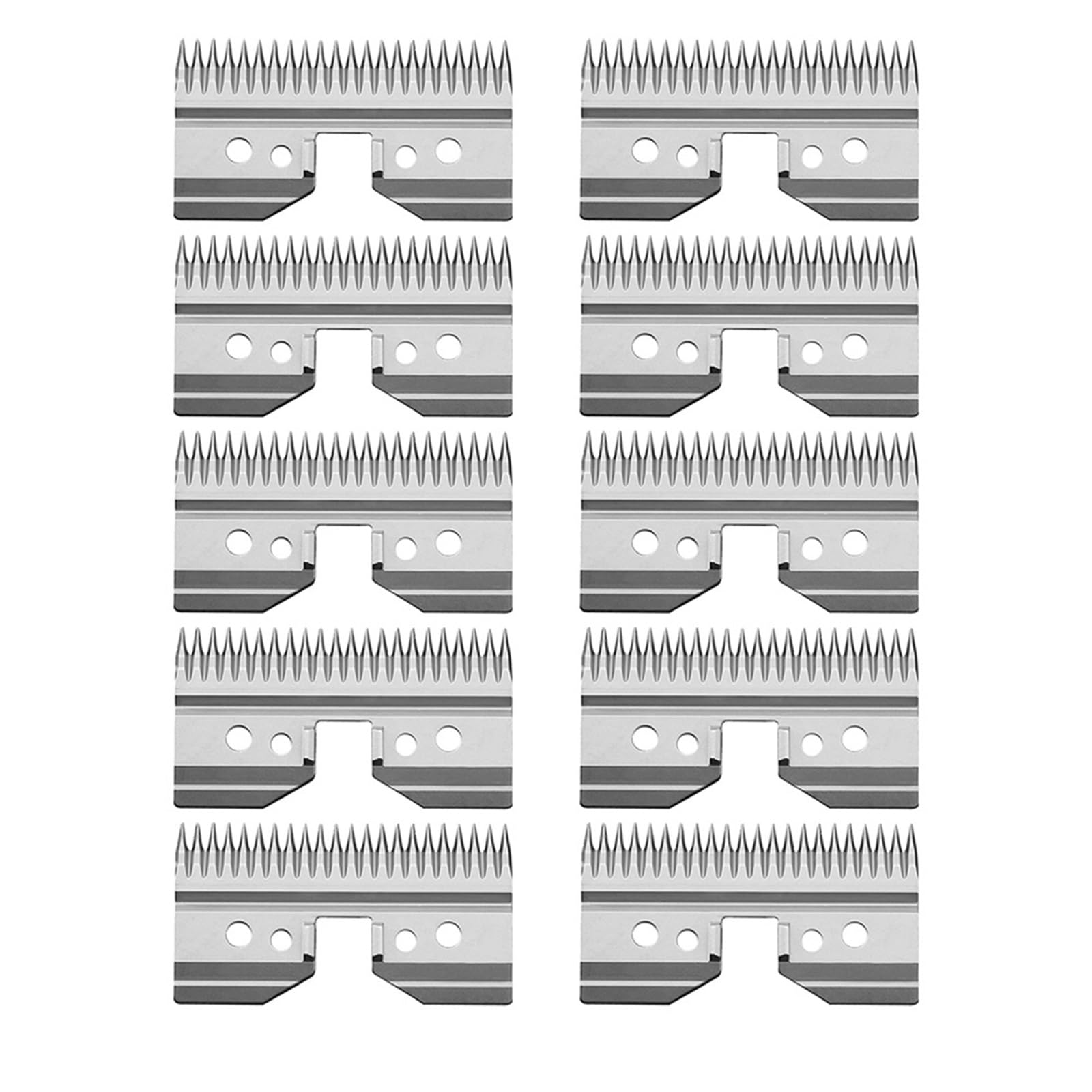 22Teeth Pet Clipper High Carton Steel And Ceramic，Compatible For Oster，A5 Series Moving Replacement Blade Fits(Silver steel,10pcs)